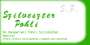 szilveszter pohli business card